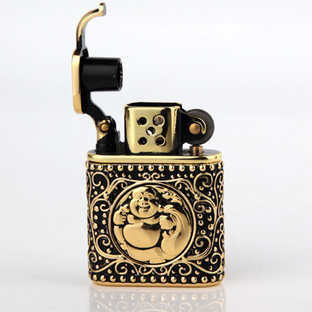 Vỏ Hột Quẹt Bật Lửa Xăng Đá Zorro Z506-634 Hình Phật Di Lặc Cao Cấp Độc Đáo - Dùng Xăng Bấc