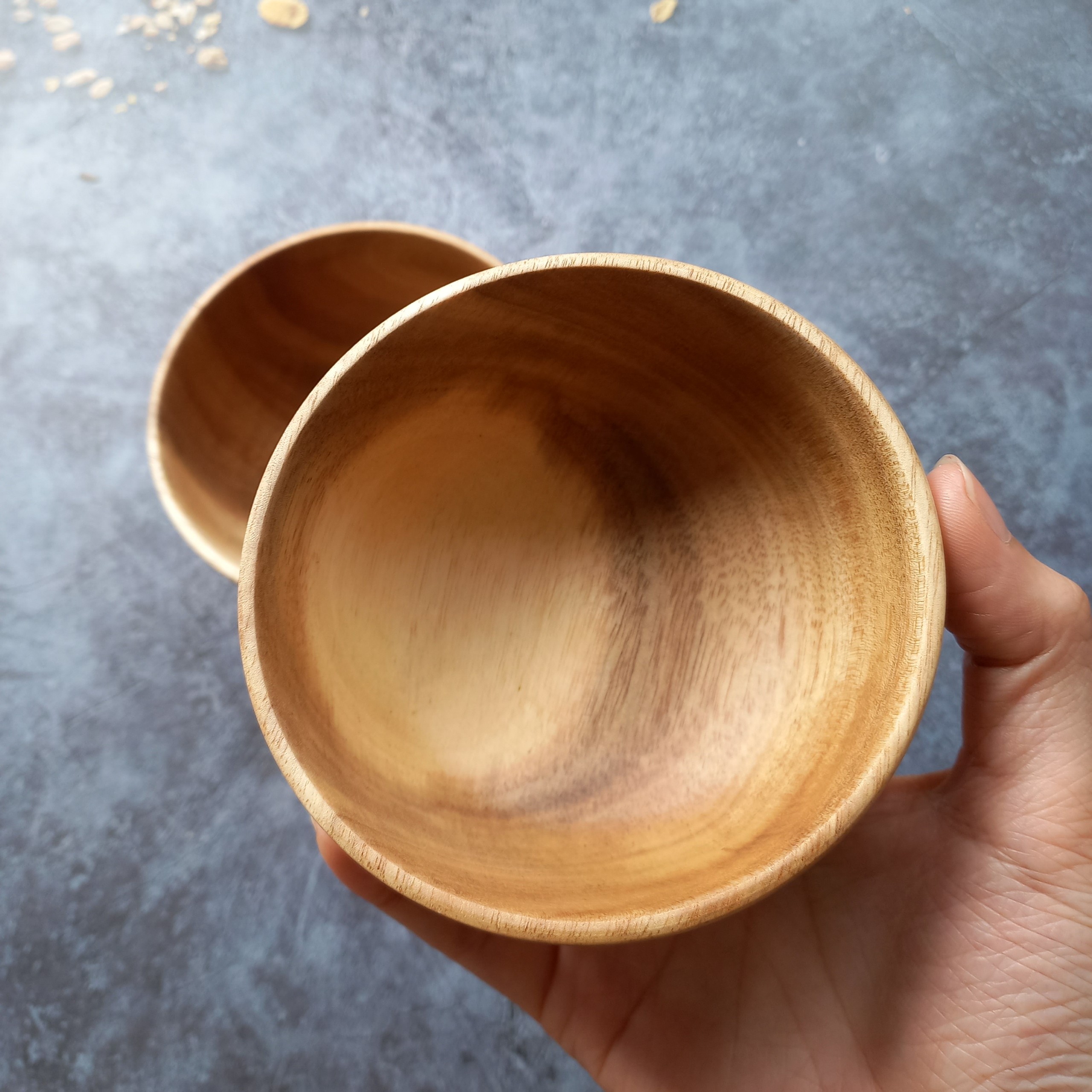 Bát Ăn Cơm Gỗ Keo 11x5cm, Bát Nhẹ, Bền, Không Lo Rơi Vỡ
