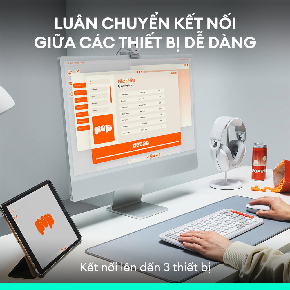 Combo chuột và bàn phím Bluetooth Logitech POP ICON COMBO của Logitech - Hàng Chính Hãng