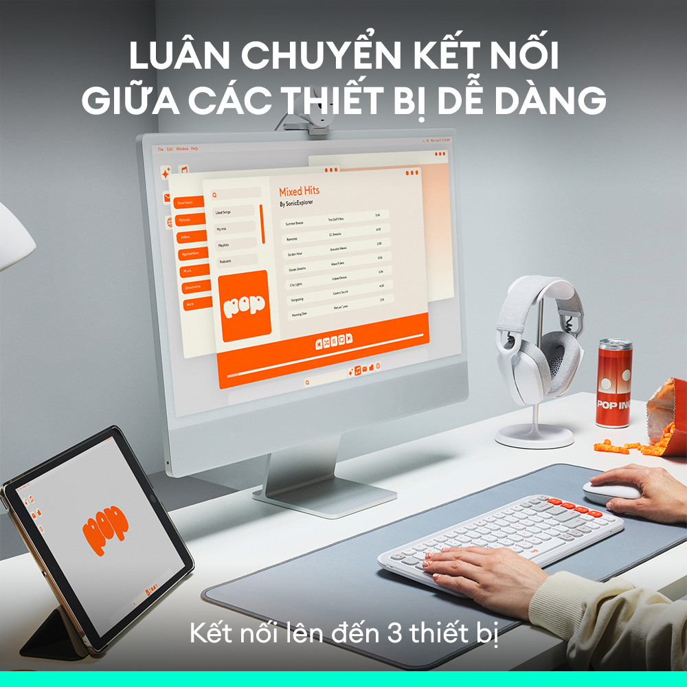 Bàn phím Bluetooth không dây Logitech POP ICON KEYS - Hàng Chính Hãng