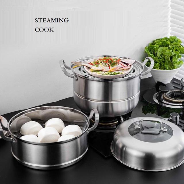 Nồi hấp bánh bao,xôi hấp thực phẩm 3 tầng inox