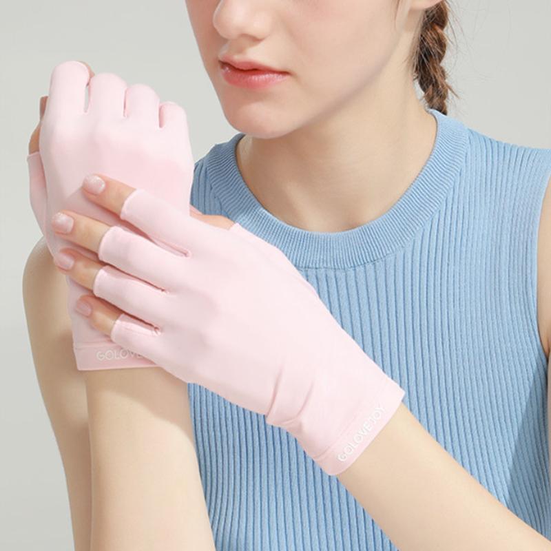 Chống UV Gel Shield Găng tay không ngón tay làm móng tay Đèn LED Đèn Nails Bảo vệ máy sấy Găng tay Cưỡi xe chống nắng Găng tay Color: Purple