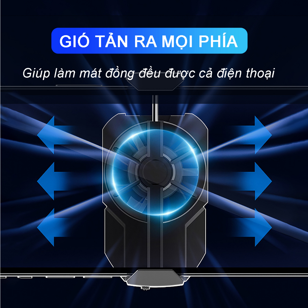 Quạt tản nhiệt điện thoại Memo FLA2 - Quạt gaming làm mát nhanh trang bị đèn Led RGB chuẩn gaming - Hàng nhập khẩu