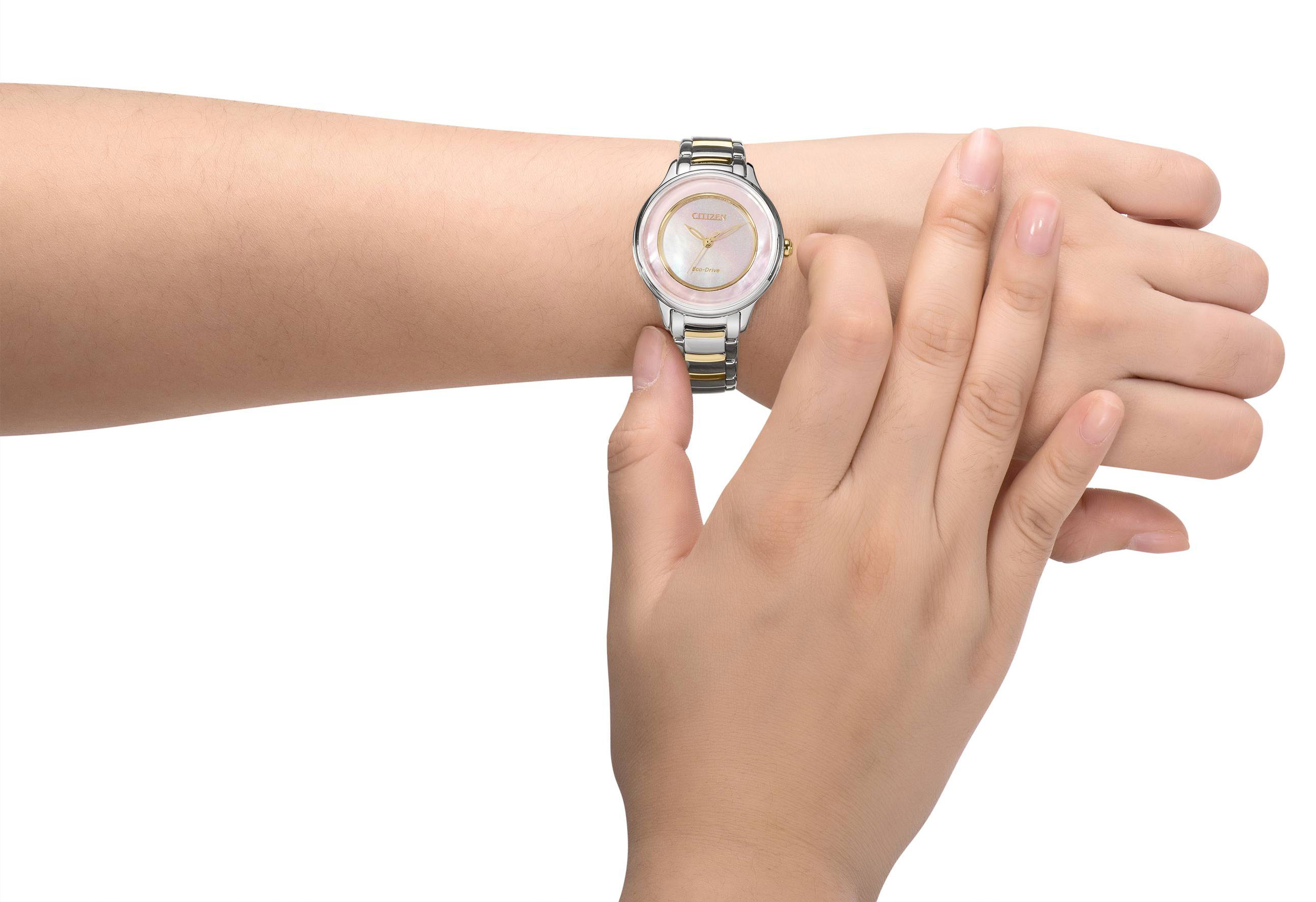 Đồng Hồ Nữ Citizen Dây Thép Không Gỉ EM0384-56D - Mặt Xà Cừ