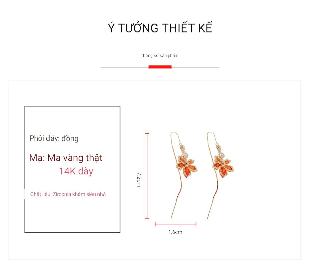 Khuyên tai lá phong móc luồn