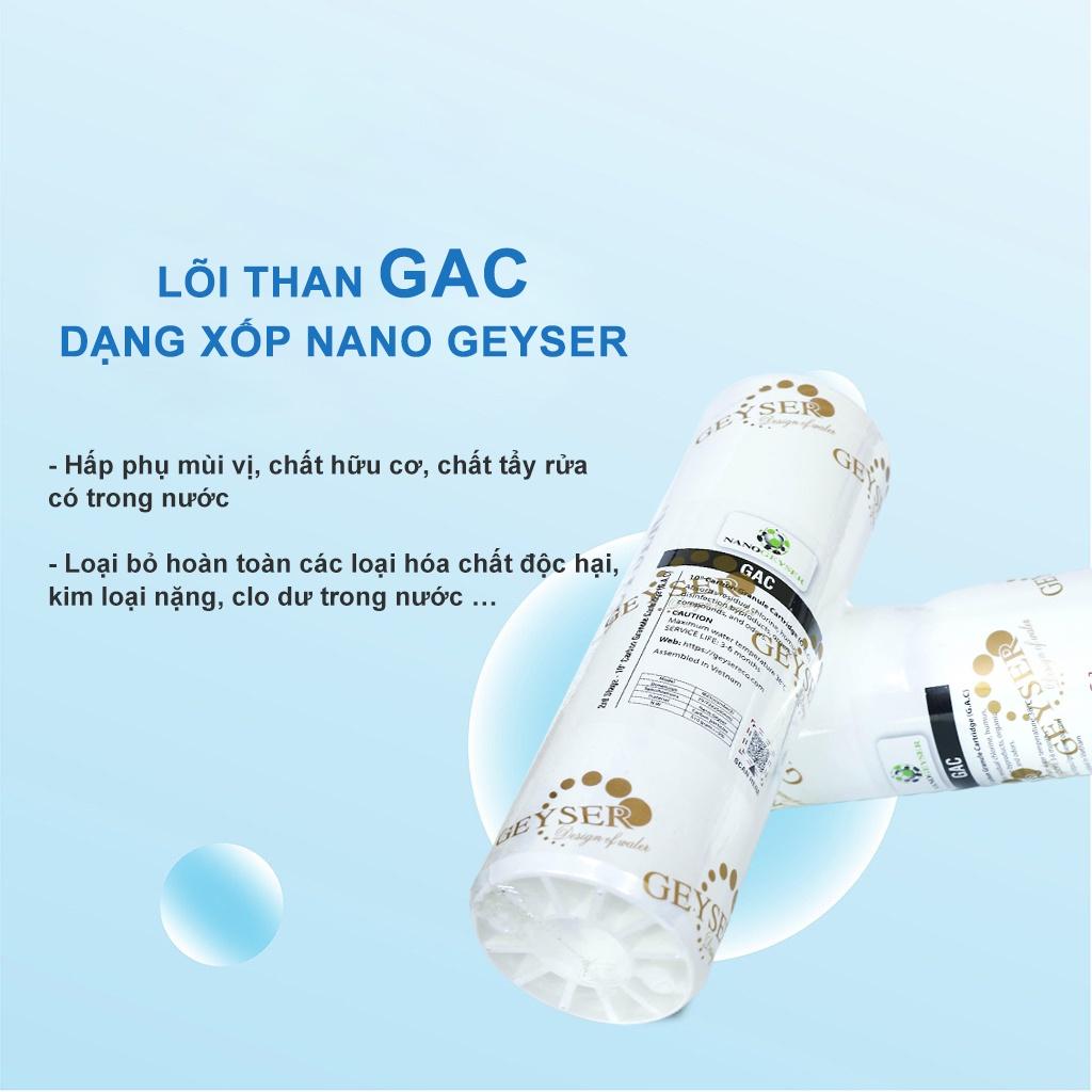 Lõi lọc nước số 2 máy RO, Lõi than GAC dạng xốp Nano Geyser, Dùng cho các dòng máy lọc nước RO, Karofi, Aqua - Hàng Chính Hãng