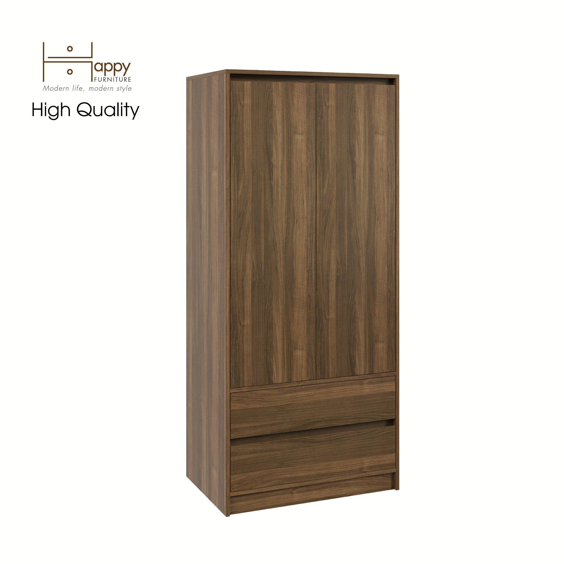 [Happy Home Furniture] SALY , Tủ treo quần áo -  2 ngăn kéo,  80cm x 52cm x 180cm ( DxRxC), TCM_011