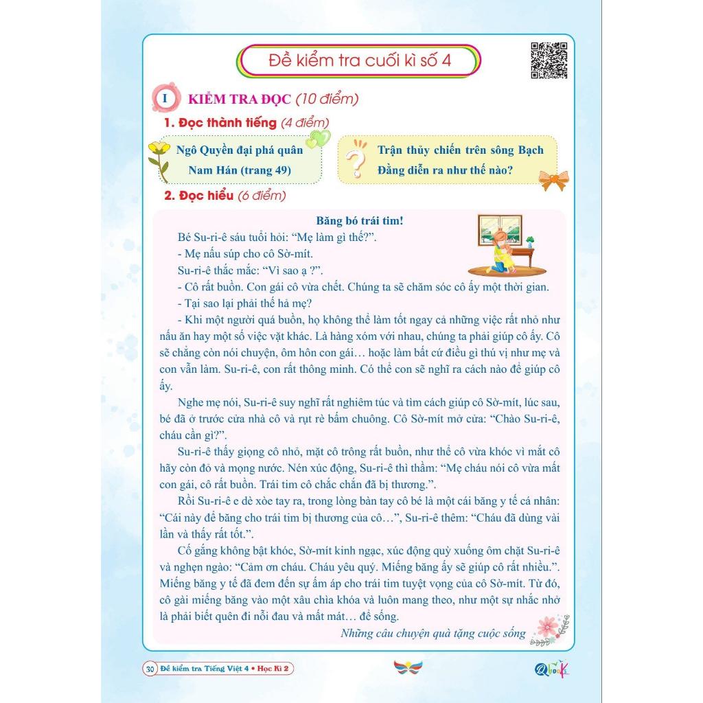 Sách Đề Kiểm Tra Tiếng Việt Lớp 4 - Học Kì 2 - Cánh Diều (1 cuốn) - Bản Quyền