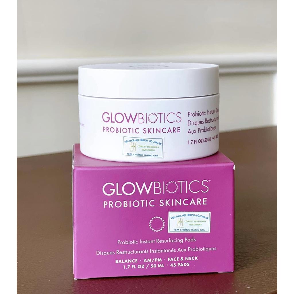 Pads Làm sạch tẩy da chết, toner sinh học GLOWBIOTICS Probiotic Instant Resurfacing Pads - 45 miếng GLOWBIOTICS