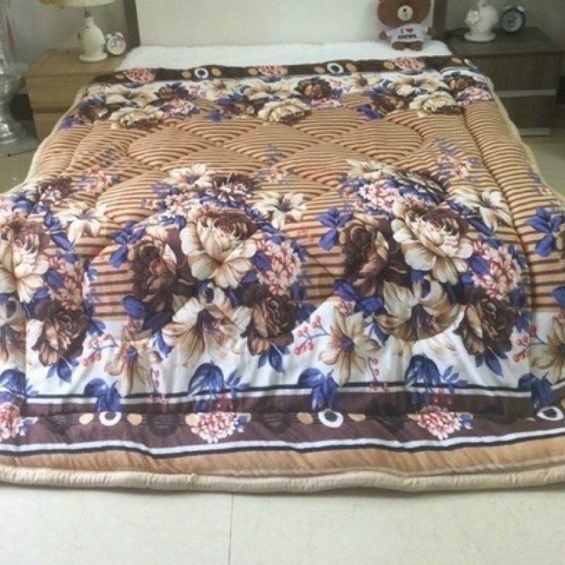 Chăn lông cừu mùa đông loại dày 3 lớp, mền lông cừu dày mềm mại nặng 2,5kg kích thước 1m8x2m