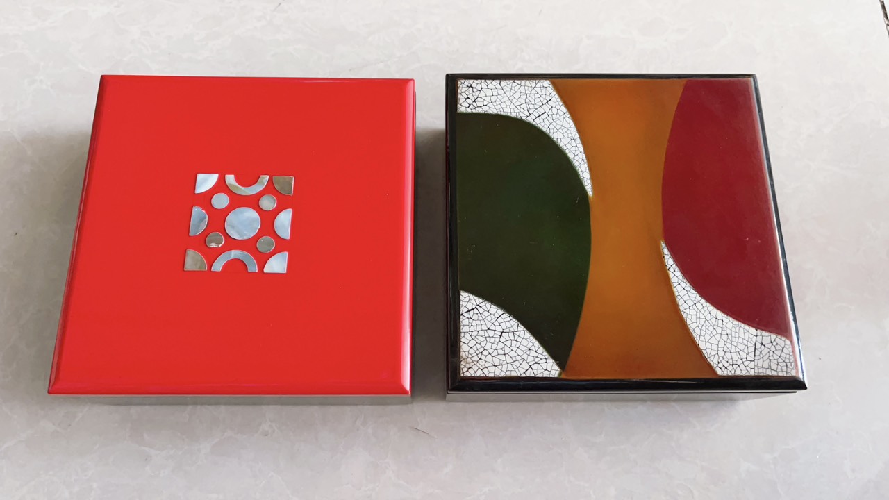 Bộ 3 hộp sơn mài cao cấp đa năng đựng đồ vật nhỏ văn phòng, trong nhà, làm quà tặng ý nghĩa