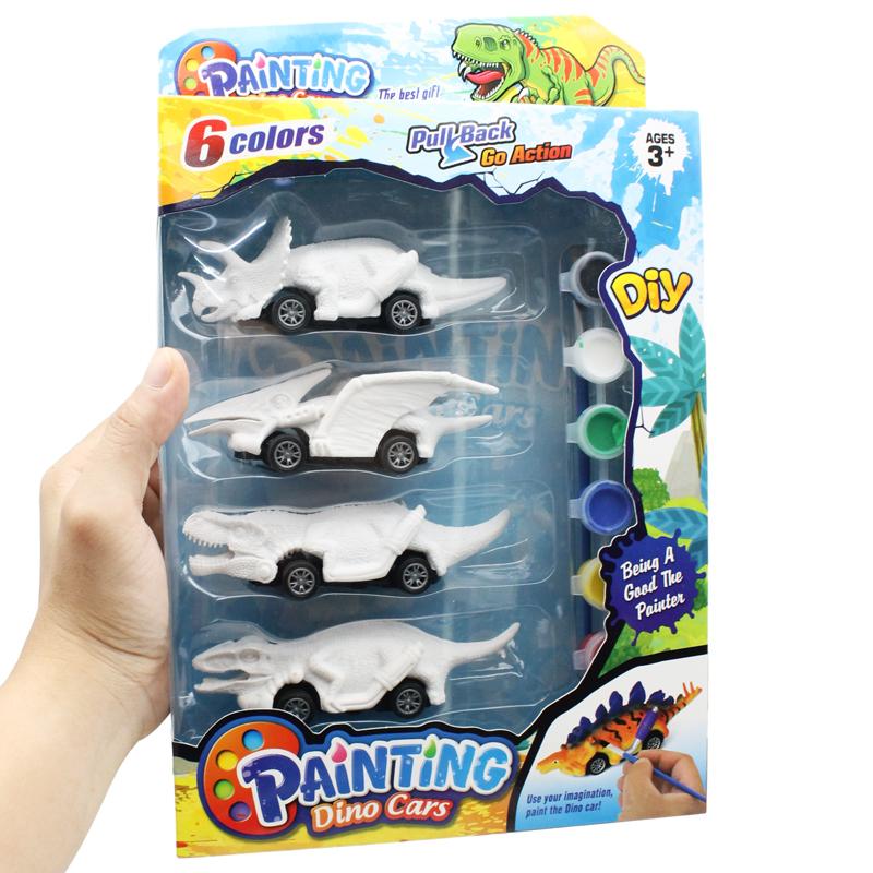 Bộ Tô Màu Khủng Long Sáng Tạo Với 4 Xe Trớn Đi Kèm - Dino Target DN82A
