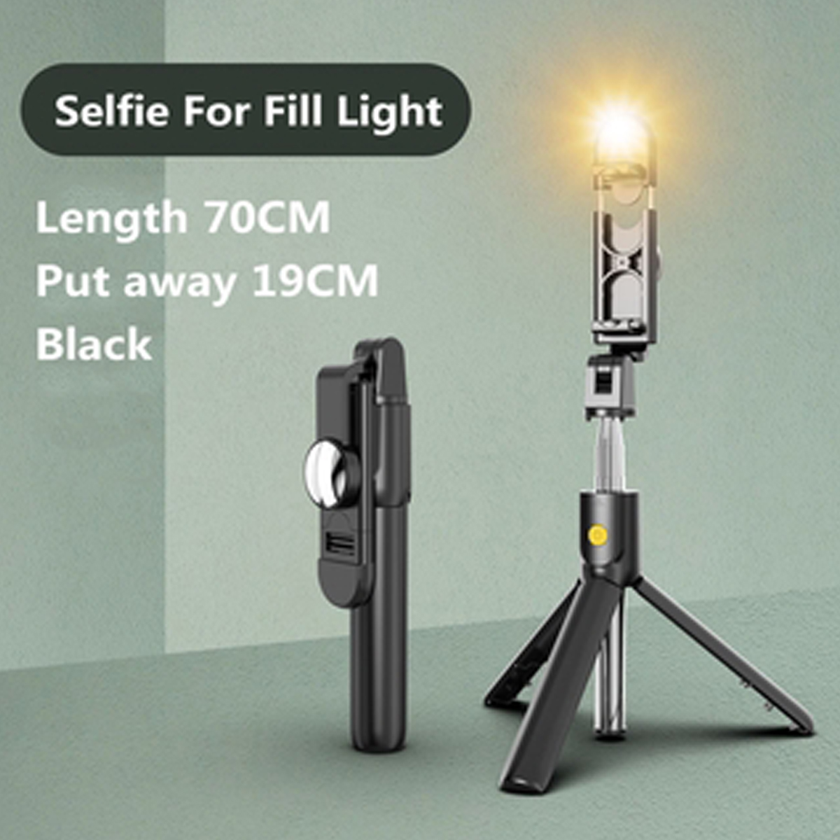 Gậy chụp ảnh selfie, tripod hỗ trợ livestream, học online, quay Vlog K10 -S có tich hợp đèn Led, gương soi, xoay 360 độ dành cho các dòng điện thoại thông minh