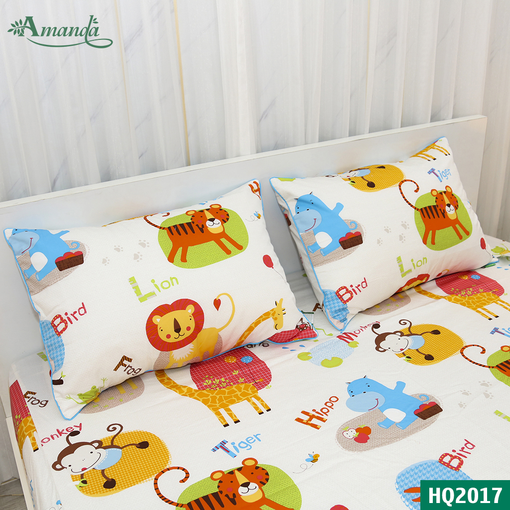 Áo gối nằm Amanda HQ2017, chất liệu cotton lụa satin Hàn Quốc vải không co rút biến dạng sau nhiều lần giặc