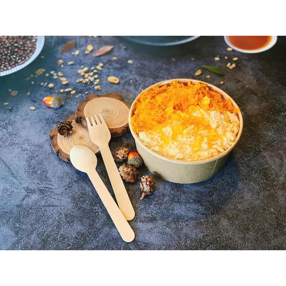 100 Muỗng gỗ dài 16cm dùng ăn bánh bông lan trứng muối