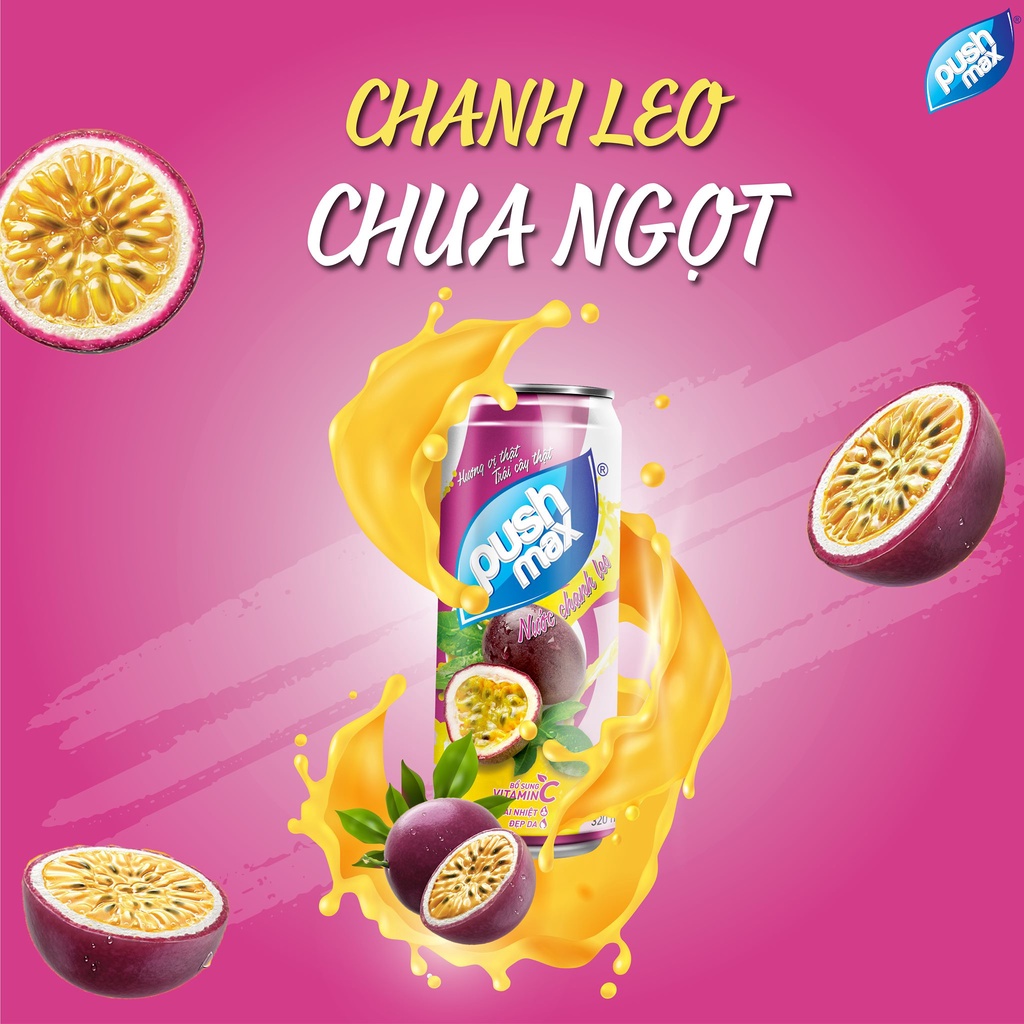 Lốc 6 Lon Nước Trái Cây Chanh Leo Pushmax