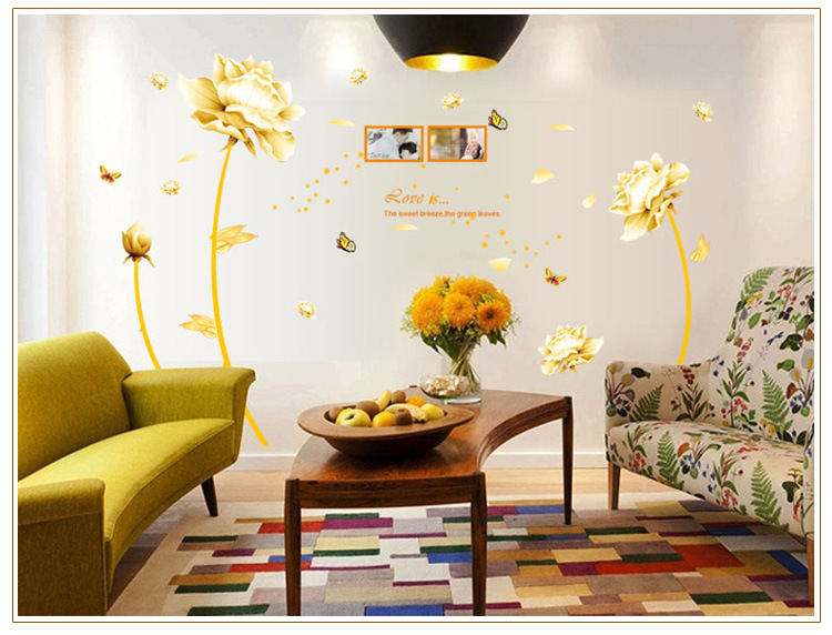 TRANH DECAL DÁN TƯỜNG 3D HOA SEN - HÀNG CAO CẤP S45