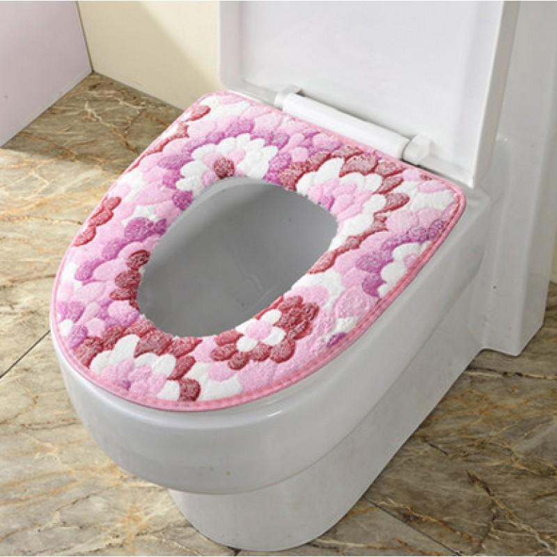 Tấm Lót Nỉ Bồn Toilet Nhiều Họa Tiết Cho Mùa Đông