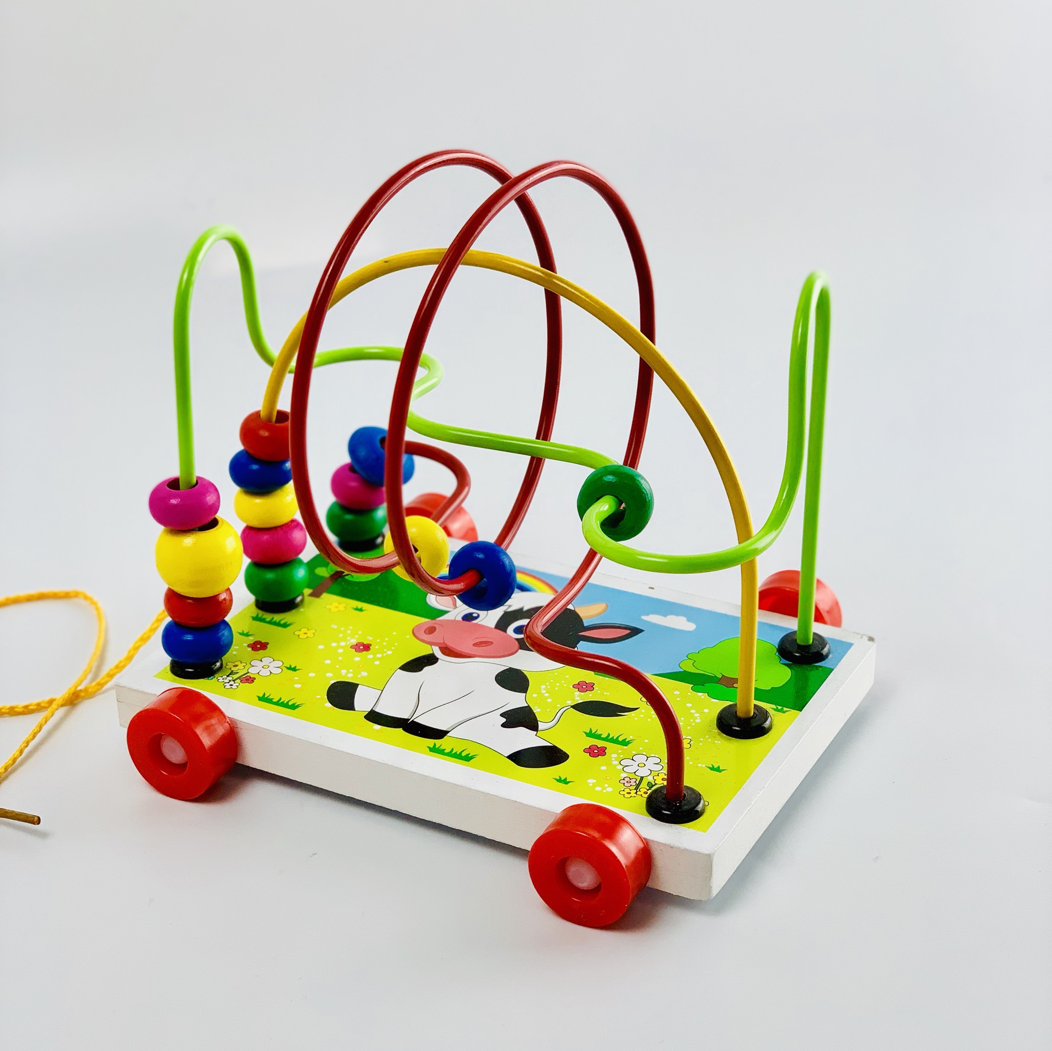 Đồ chơi xe gỗ, game xâu chuỗi luồn hạt gỗ, đồ chơi gỗ xâu chuỗi hạt rèn kỹ năng khéo léo cho bé giúp trẻ kích thích giác quan một cách toàn diện