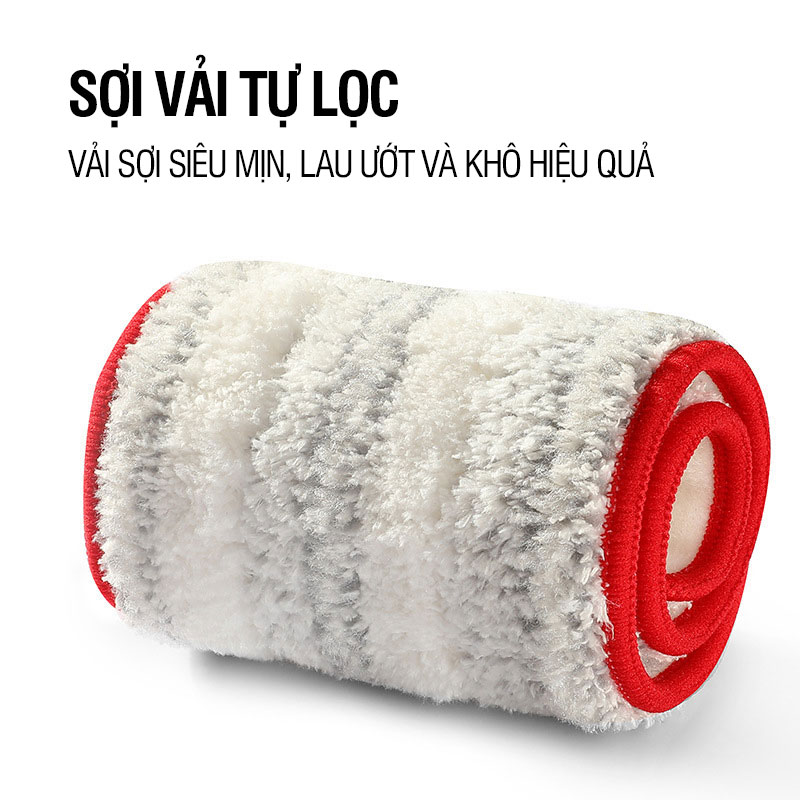 Bộ lau nhà cao cấp OKwife PRO N01 có thùng lau nhà 2 ngăn tự vắt, cây lau nhà xoay 360 độ lau sạch khô nhanh, 2 bông lau