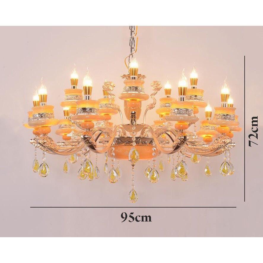 Đèn Chùm Thả Trần Đá Đúc Đặc Trang Trí Phòng Khách Nhà Hàng,Khách Sạn,Spa Phong Cách Hiện Đại,Tặng Kèm Bóng