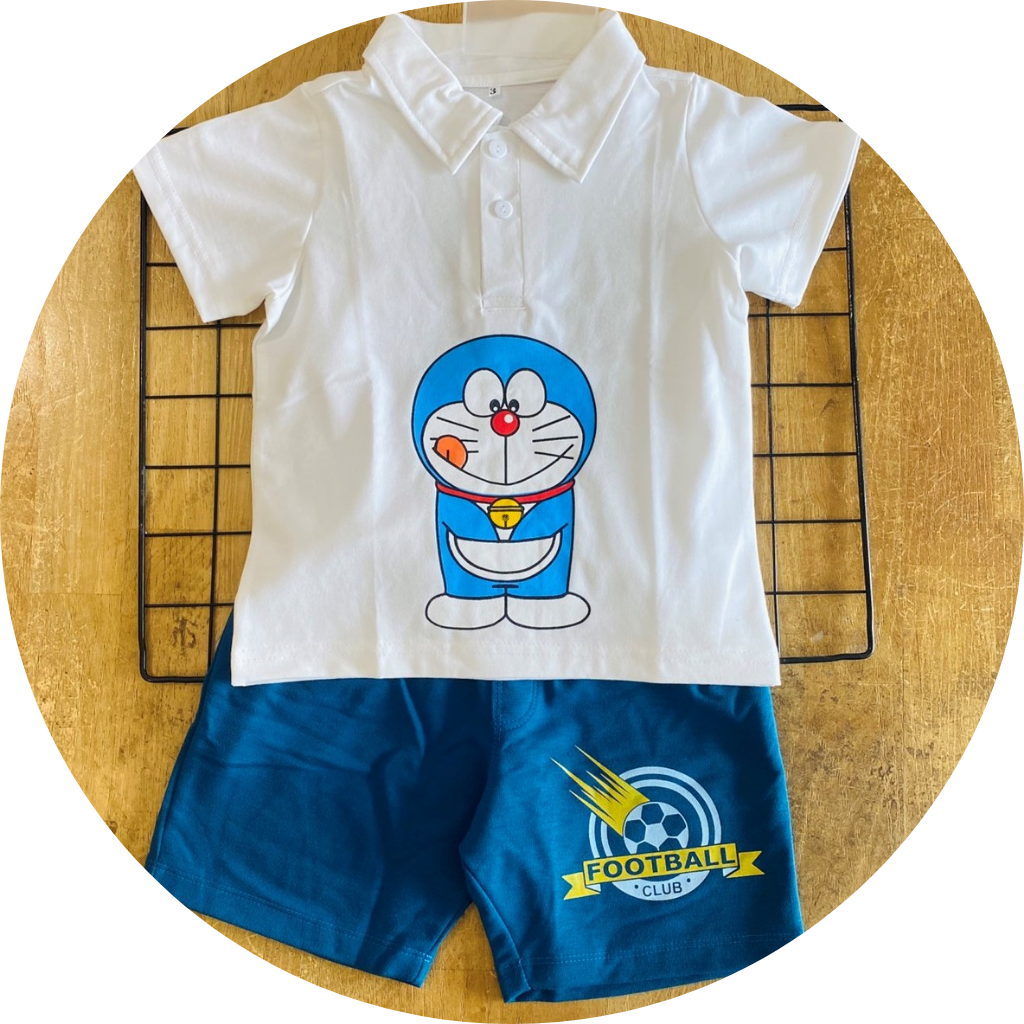 Đồ bộ bé trai | Quần áo trẻ em | Bộ quần áo thun cotton cổ trụ | Cho bé trai 13-21kg| Chất vải thun cotton 100% mềm, mịn, co giãn 4 chiều