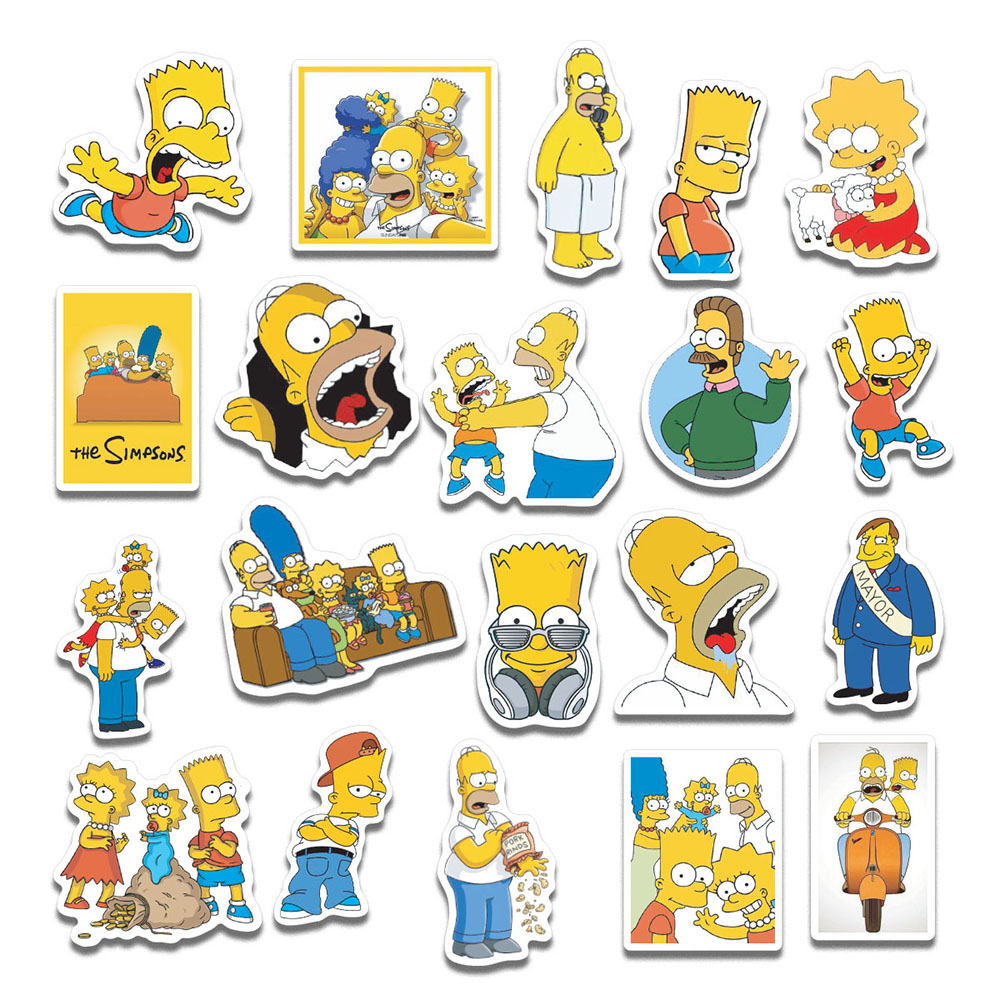 Sticker Gia đình Simpson The Simpsons Ngẫu Nhiên Chất Lượng Cao Chống Nước Trang Trí Nón Bảo Hiểm Vali Đàn Xe Máy Xe Đạp