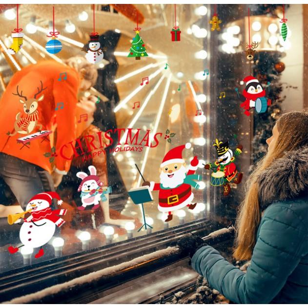 Decal trang trí Noel - Ông Gìa Noel hòa tấu cùng các bạn