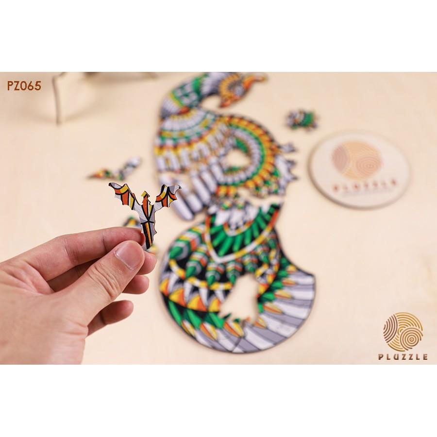 PLUZZLE Bộ xếp hình gỗ đồ chơi puzzle ghép hình con vật độc đáo - Con Công - PZ065