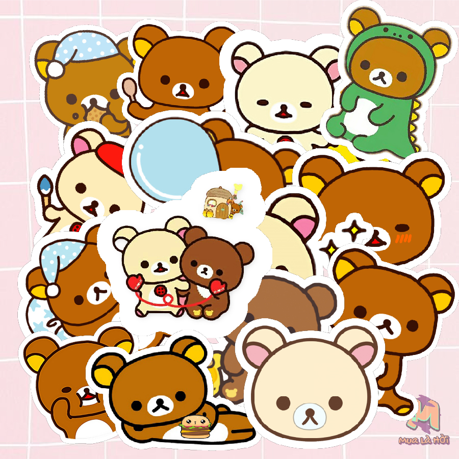 Miếng dán Stickers chủ đề Rilakkuma and Kaoru