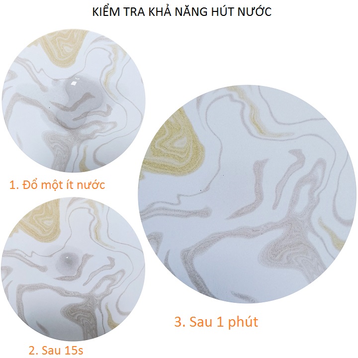 BỘ 6 MIẾNG LÓT LY, CỐC CHẤT LIỆU CERAMIC SIÊU THẤM HÚT KÈM GIÁ ĐỠ