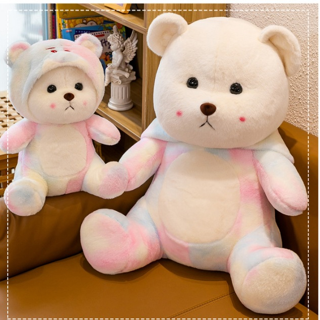 Thú nhồi bông Lena loang đội nón dễ thương - Size từ 50cm đến 80cm - Quà tặng gấu bông Lena họa tiết Galaxy êm mịn