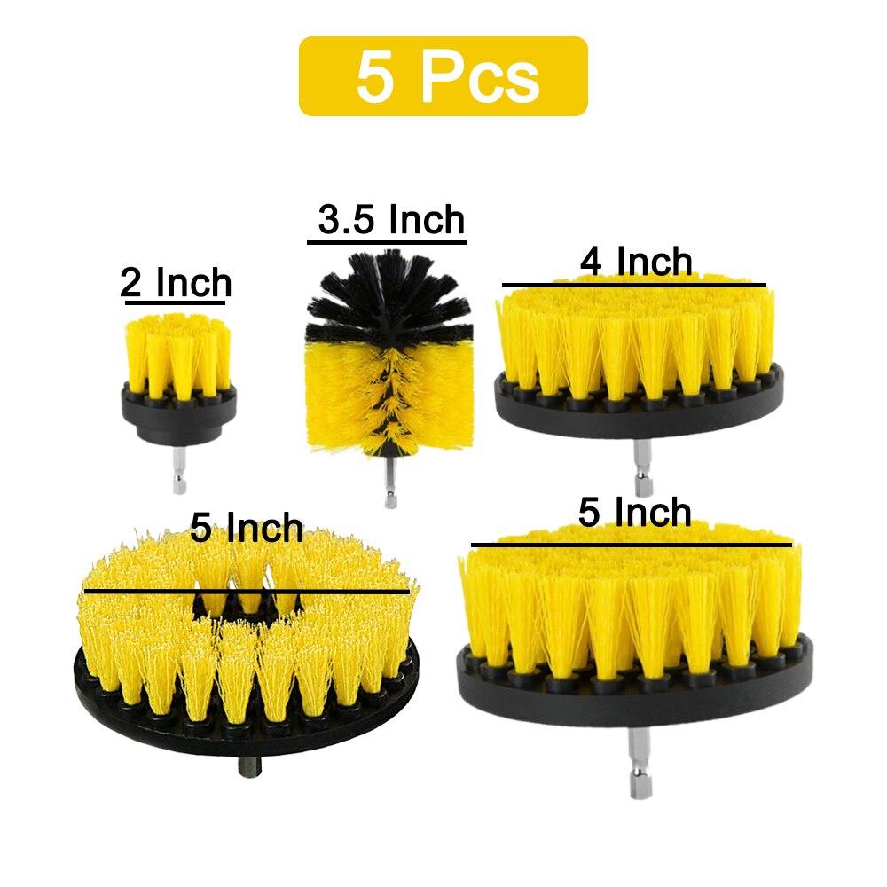 Electric Power Scrubber Drill Brush Kit Bathroom Tile Grout Drill Brush Plastic Round Nylon Carpet Glass Brushes Cleaning Tool