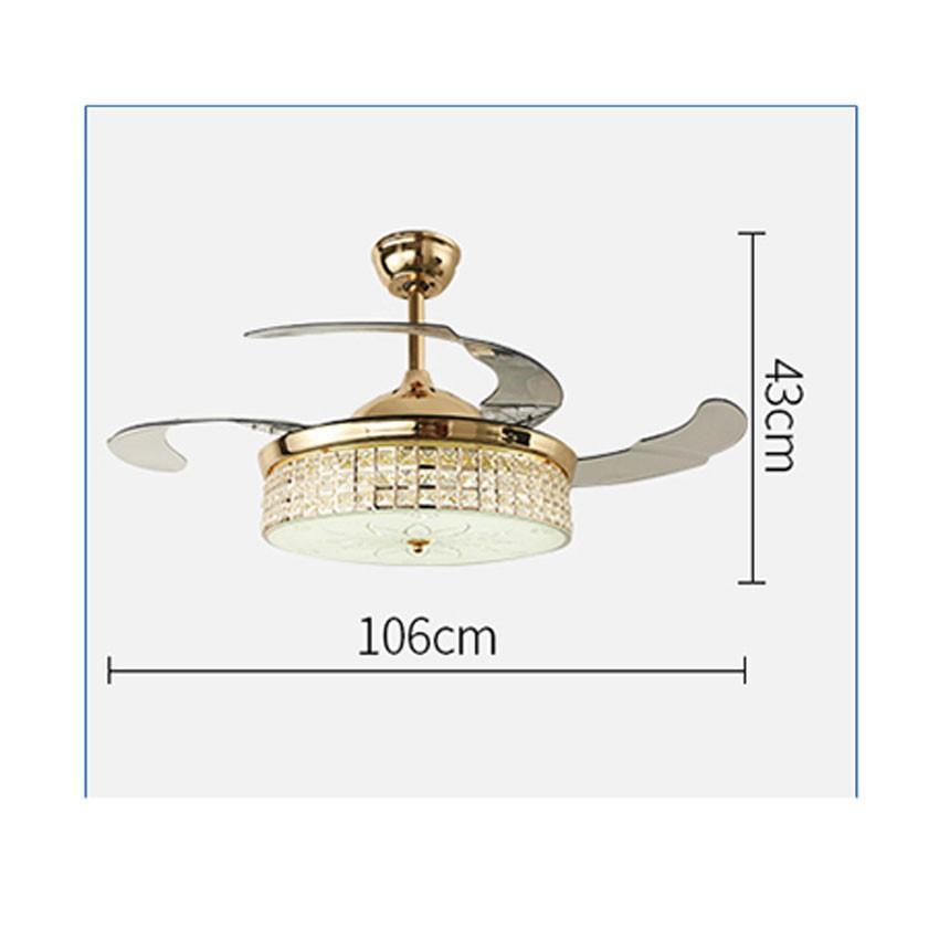 Đèn Quạt trang trí trần 3 màu 72w kiểu dáng sang trọng