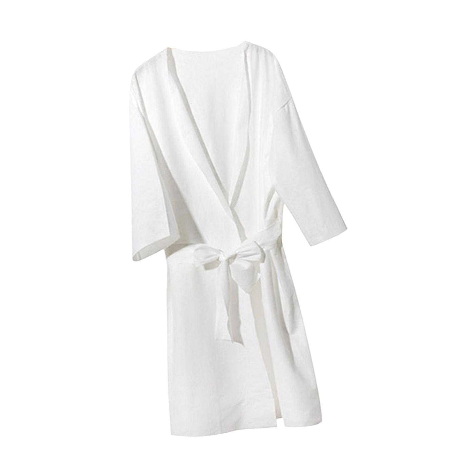 Womens Disposable Bathrobe Wrap with Belt Supplies Steam Suit Clothing Adult Costume Adjustable Accessories Loose Robe for Traveling Salon