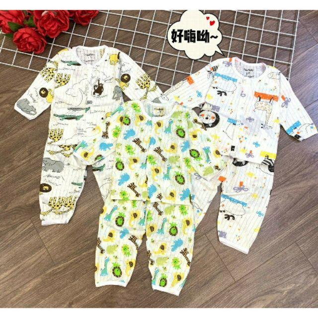 Bộ cotton giấy dài tay cài cúc giữa