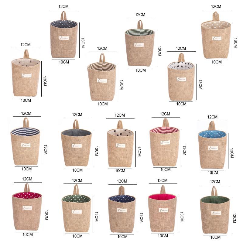 Túi Vải Lanh Cotton Treo Tường Đựng Đồ Đa Năng
