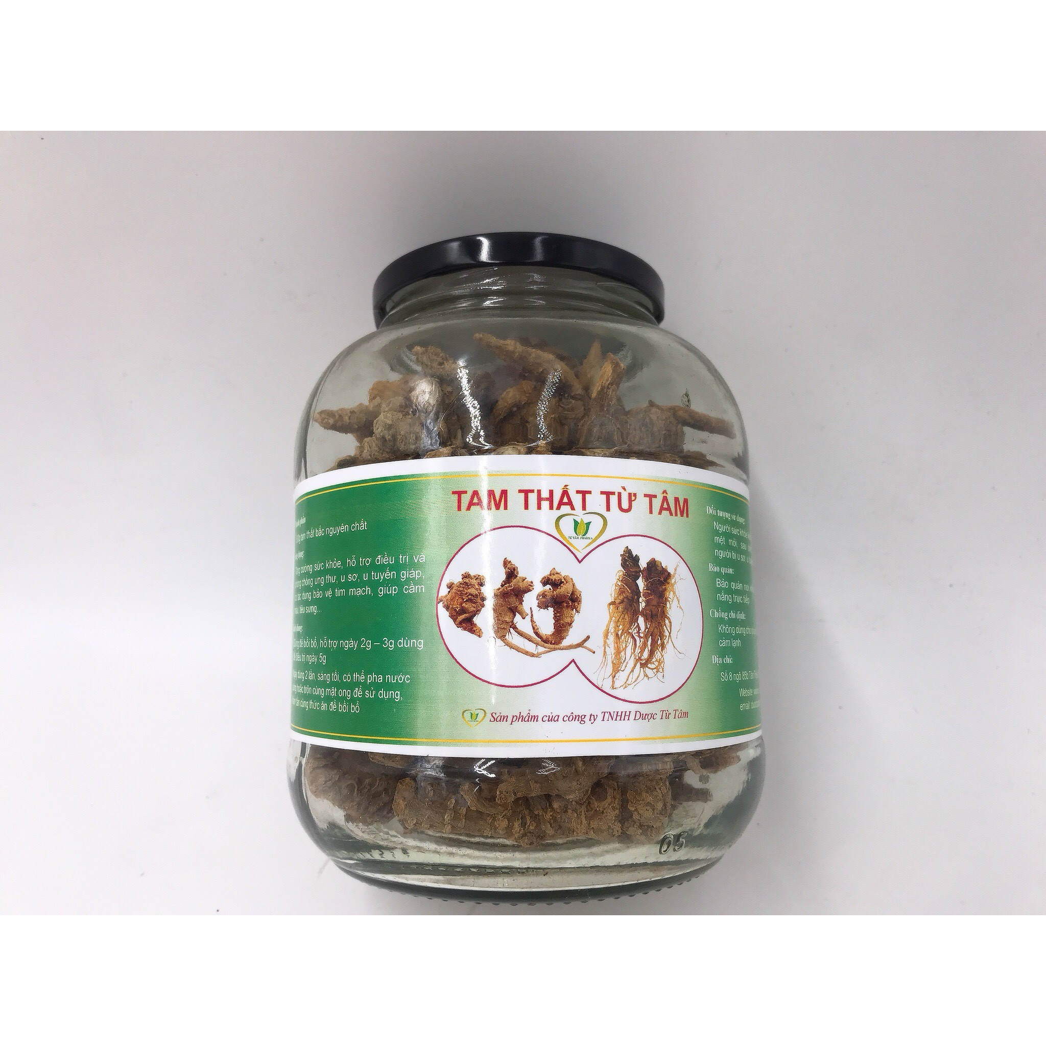 Tam Thất Từ Tâm - Hũ 500g Tam Thất Bắc Nguyên Củ