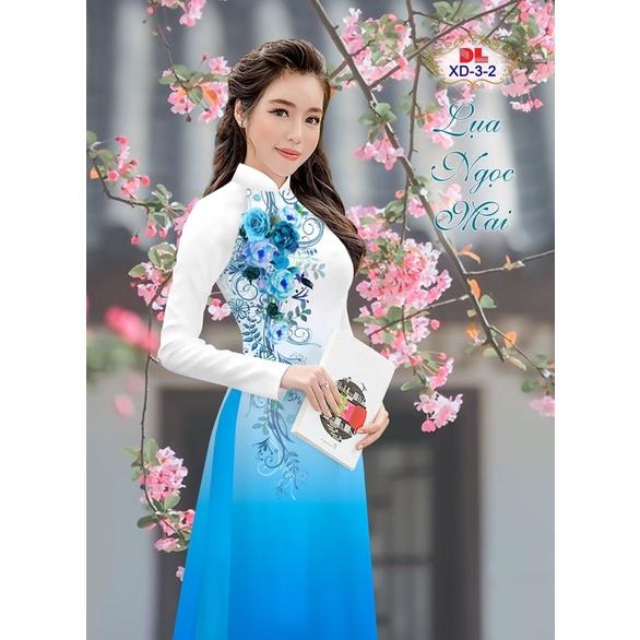 Vải áo dài hoa hồng