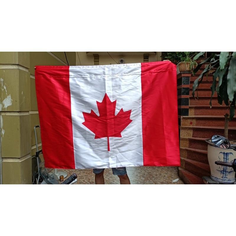 Cờ canada 1x1,5m in chuyển nhiệt 2 lớp vải
