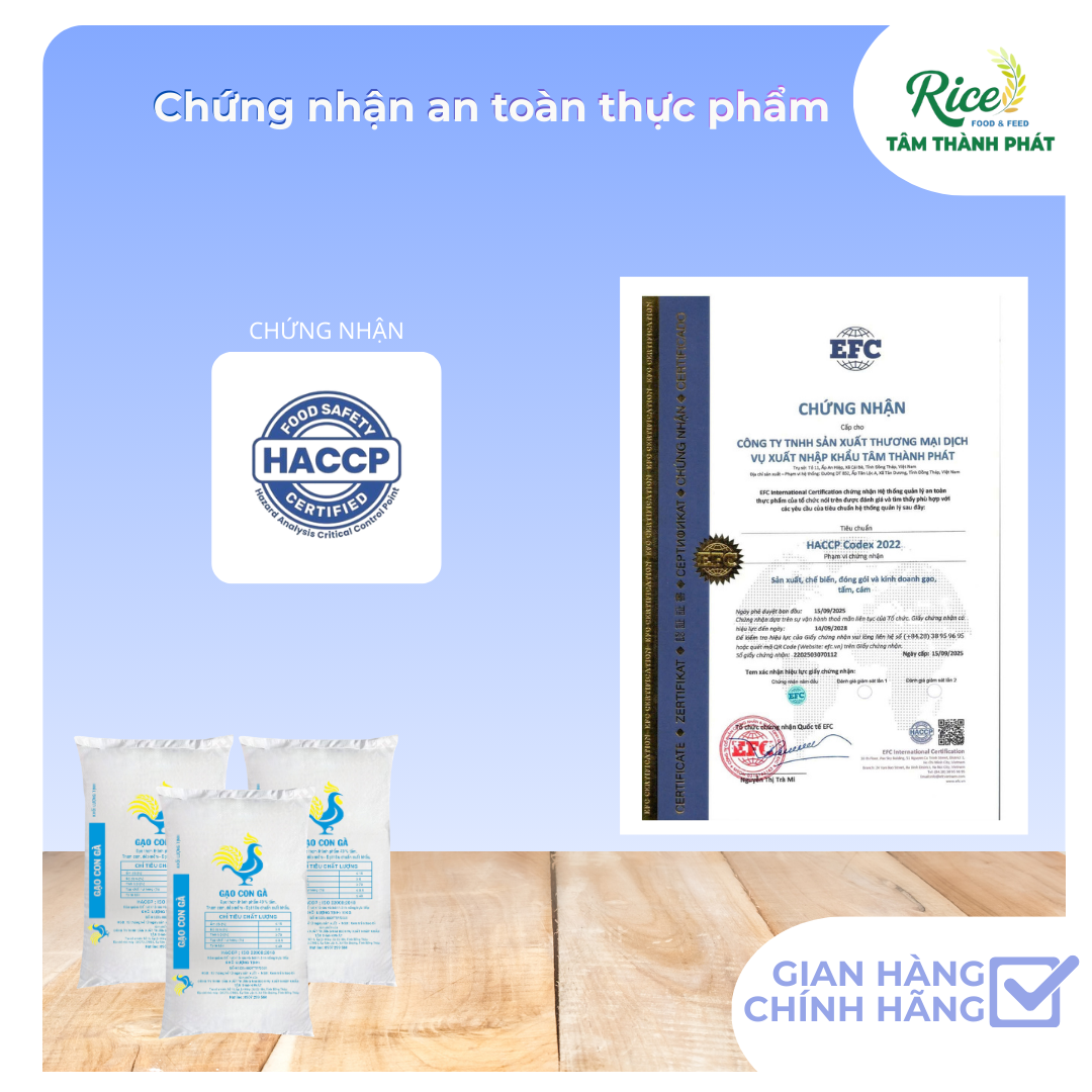 10KG GẠO THƠM 40% TẤM - HIỆU CON GÀ