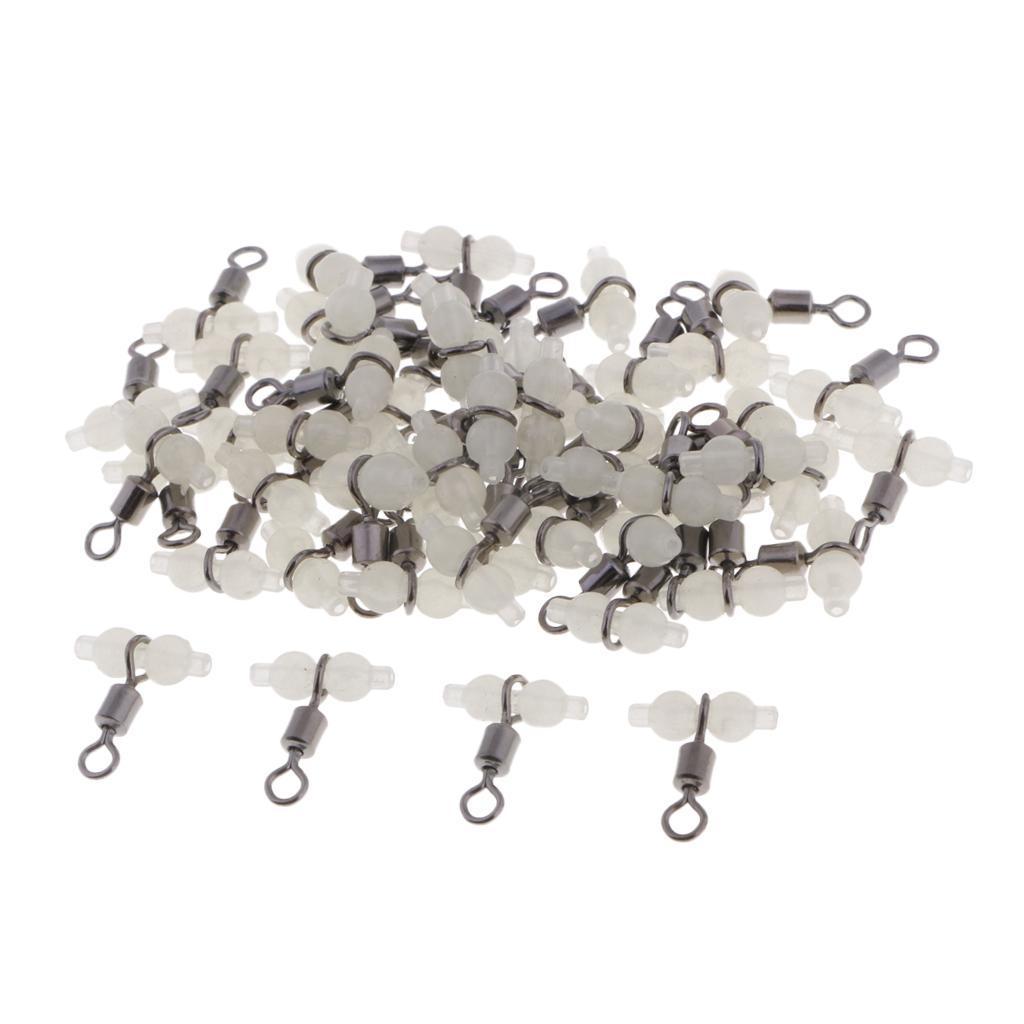 200x Luminous Gourd Rolling Swivel 3 Line Connector Sea Fishing