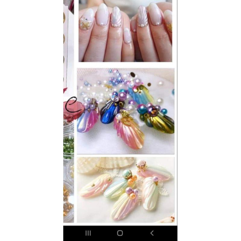 Ngọc trai trang trí nail nhiều màu kiểu