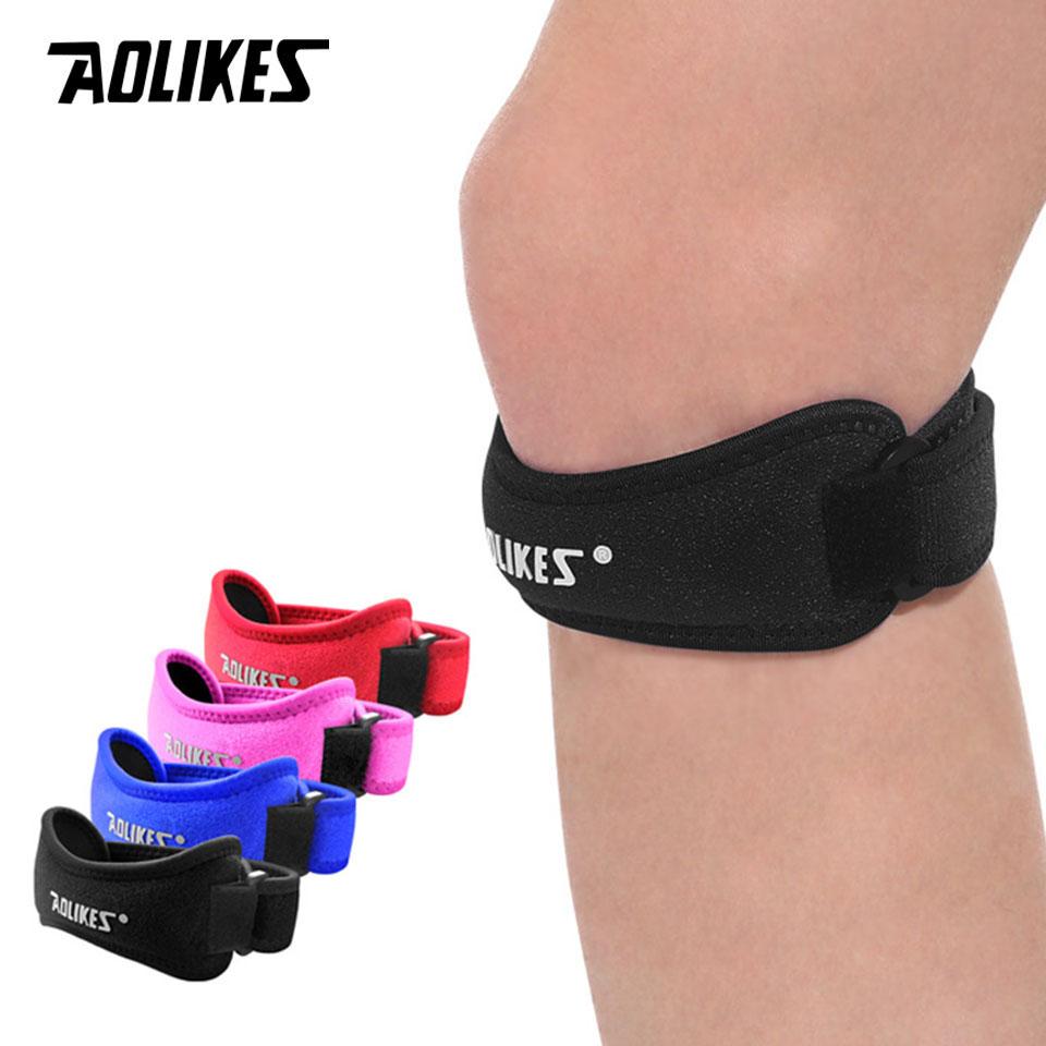 Aolike 1pcs thể thao patella nẹp dây đeo có thể điều chỉnh dây đeo đầu gối hỗ trợ đầu gối bảo vệ bóng chuyền bóng rổ bóng rổ Color: Type A--Silver