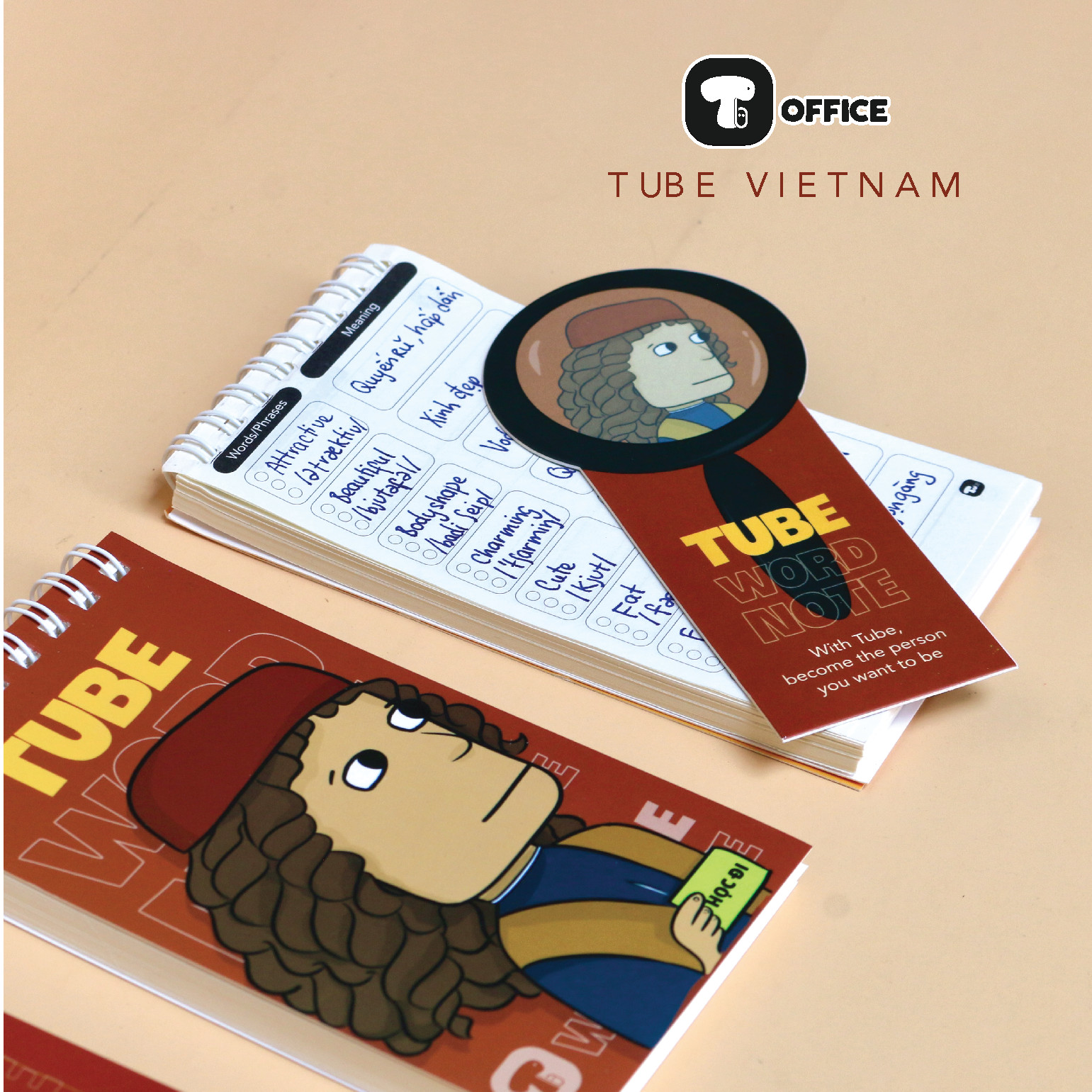 Sổ Từ Vựng Tube Kính Lúp Masterpiece Gáy Lò Xo 7,4x13cm Học Ngoại Ngữ 160 trang - Renaissance - TB0010