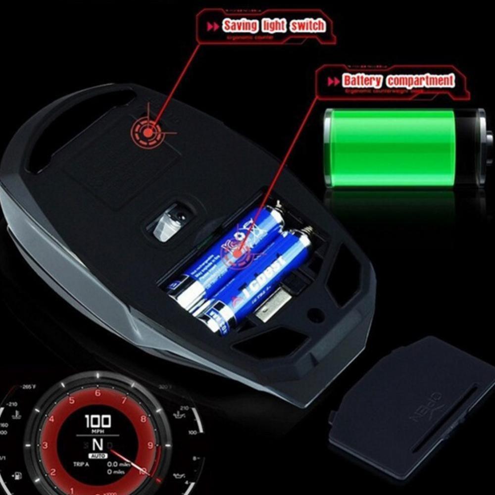 Chuột Game Không Dây USB 2.4G 3 Đèn LED USB Chuột Cho Máy Tính Laptop Người Sắt Chuột Chơi Game