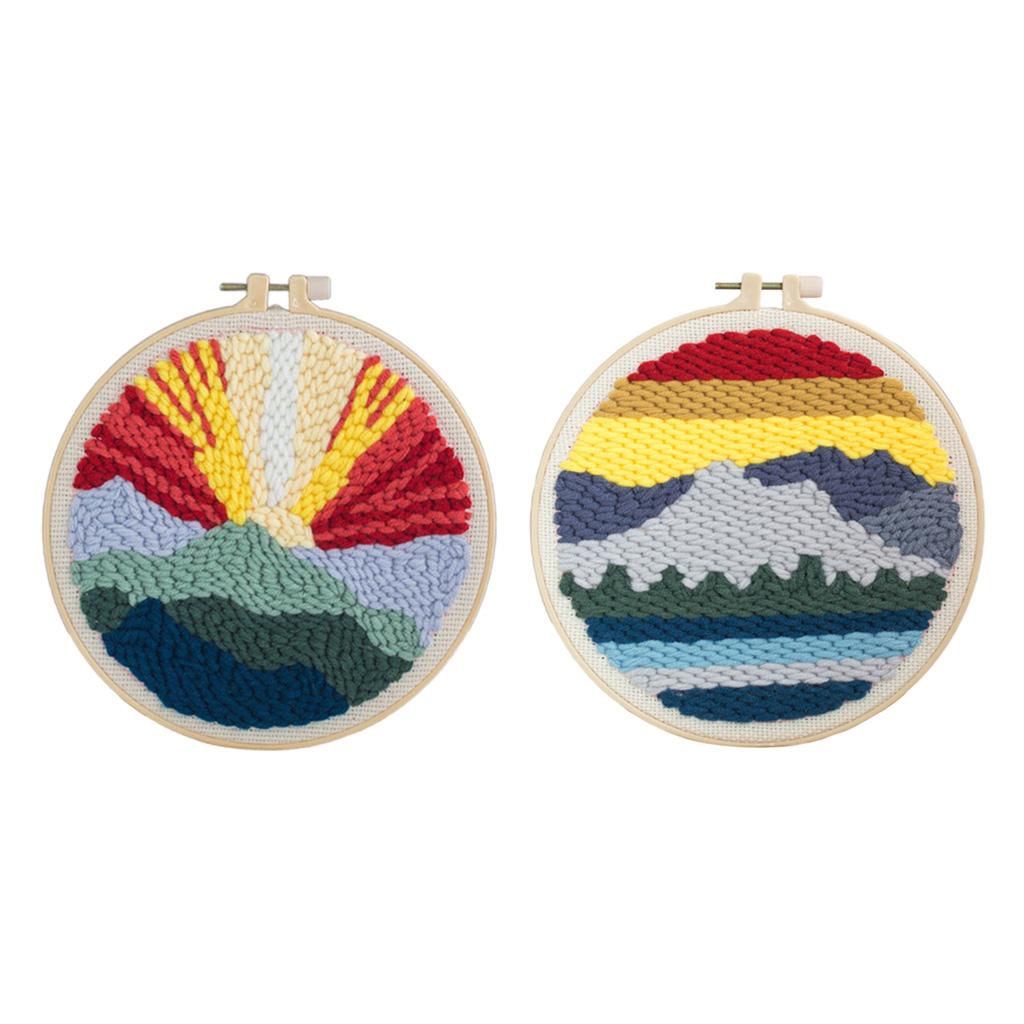 2 Sets Punch Kit Rug-Punch Beginner Kit DIY Crafts 20cm