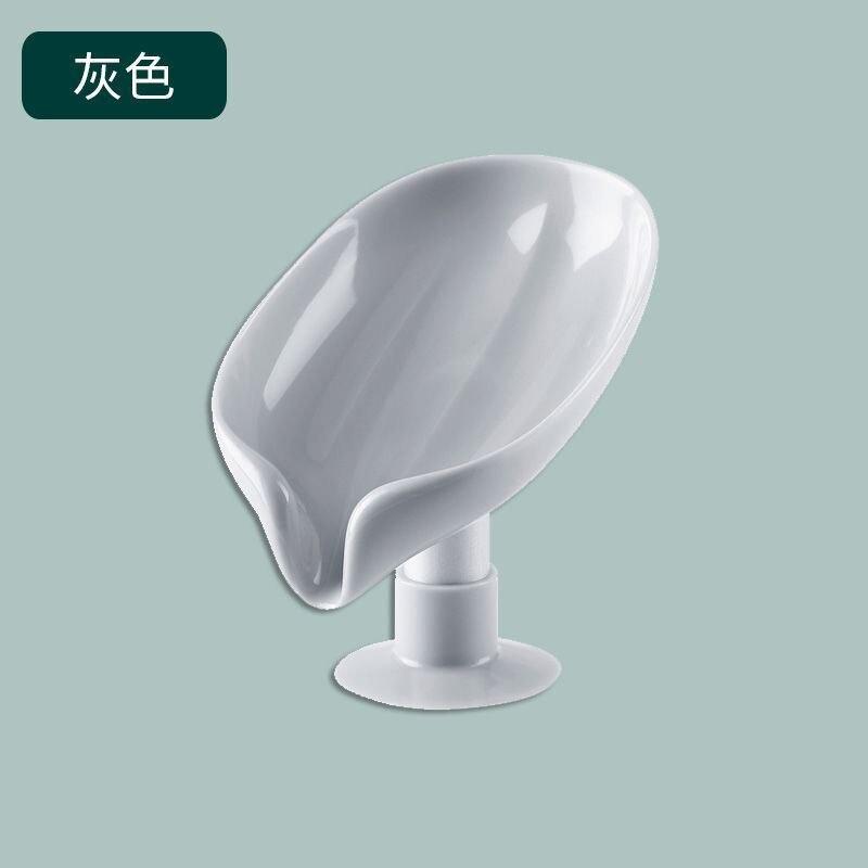 Punch-free Soap Box Leaf Shape Drain Soap Holder Bathroom Soap Suction Storage Rack Rotatable Kitchen Bathroom Accessory