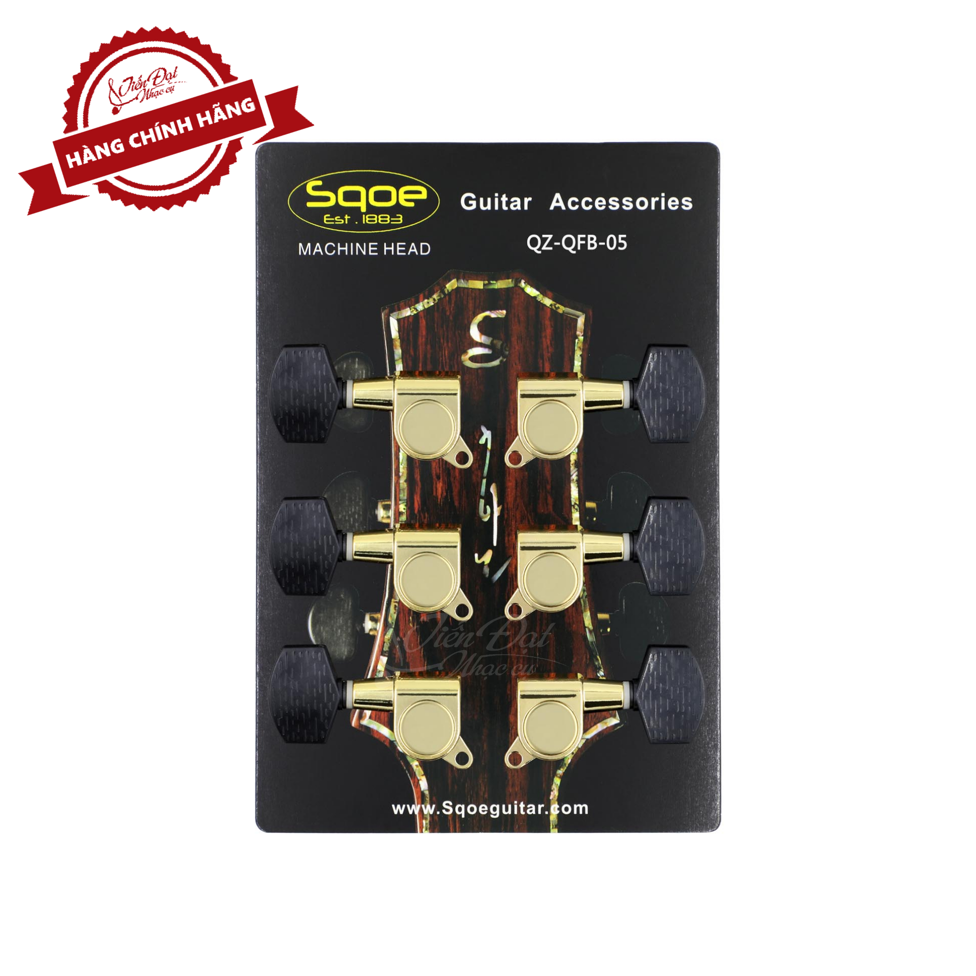 Bộ 6 Khóa Đàn Guitar Acoustic Sqoe QZ-QFB-05 (Đầy Đủ Ốc Vít), Đúc Cao Cấp, Độ Bền Cao