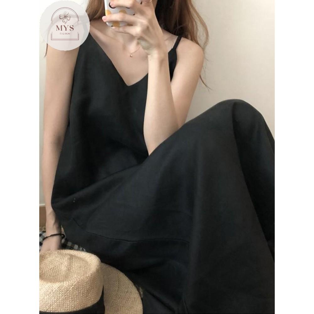 Váy ngủ 2 dây thun cotton trơn siêu mát mềm min Mys hitshop Fashion